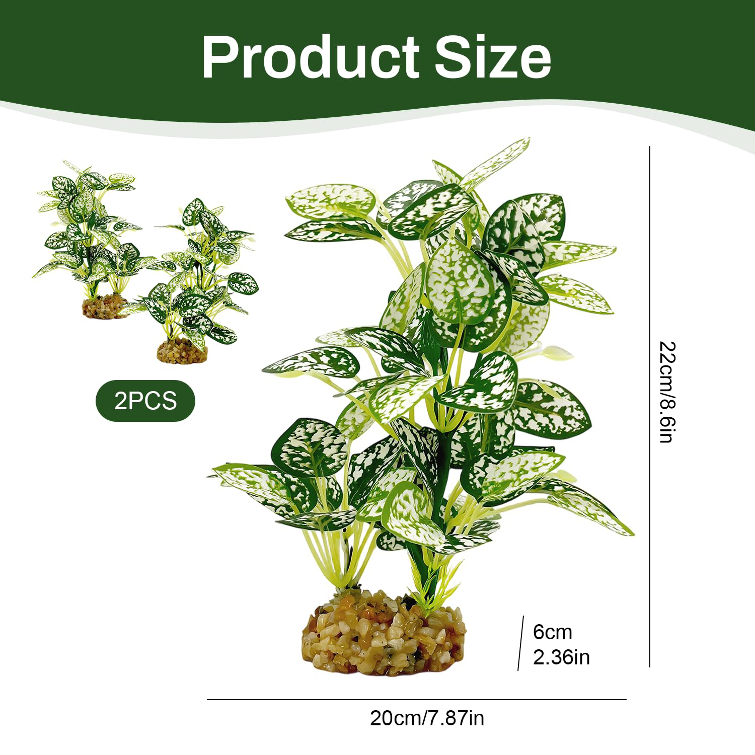 Silk Aquarium Plants 2-Pack, 8.6-inch Artificial Aquarium Silk Plants -  Simulated Fish Habitat Decor, Safe Silk Plants For Aquariums Fish Fishbowl — foto 12