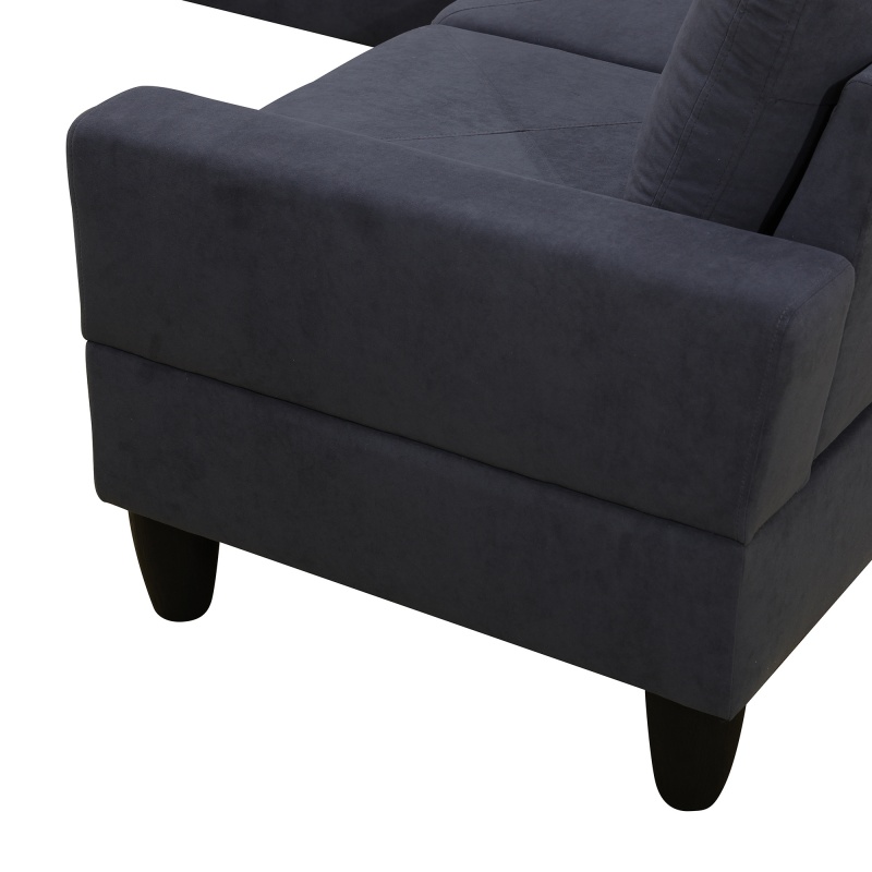 Pickup Only--Dark Grey Massa Flannel 4-Piece Couch Living Room Sofa Set