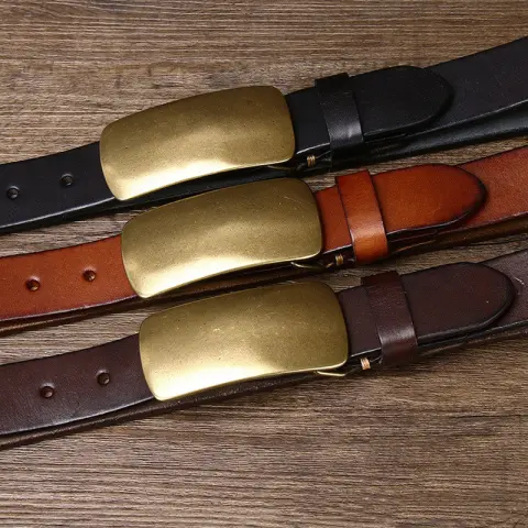 3.3CM Wide and Thick Leather Belt for Men