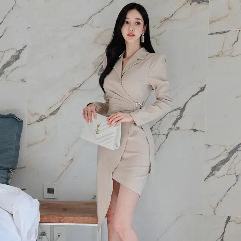 Waist Slimming Irregular Hem Dress