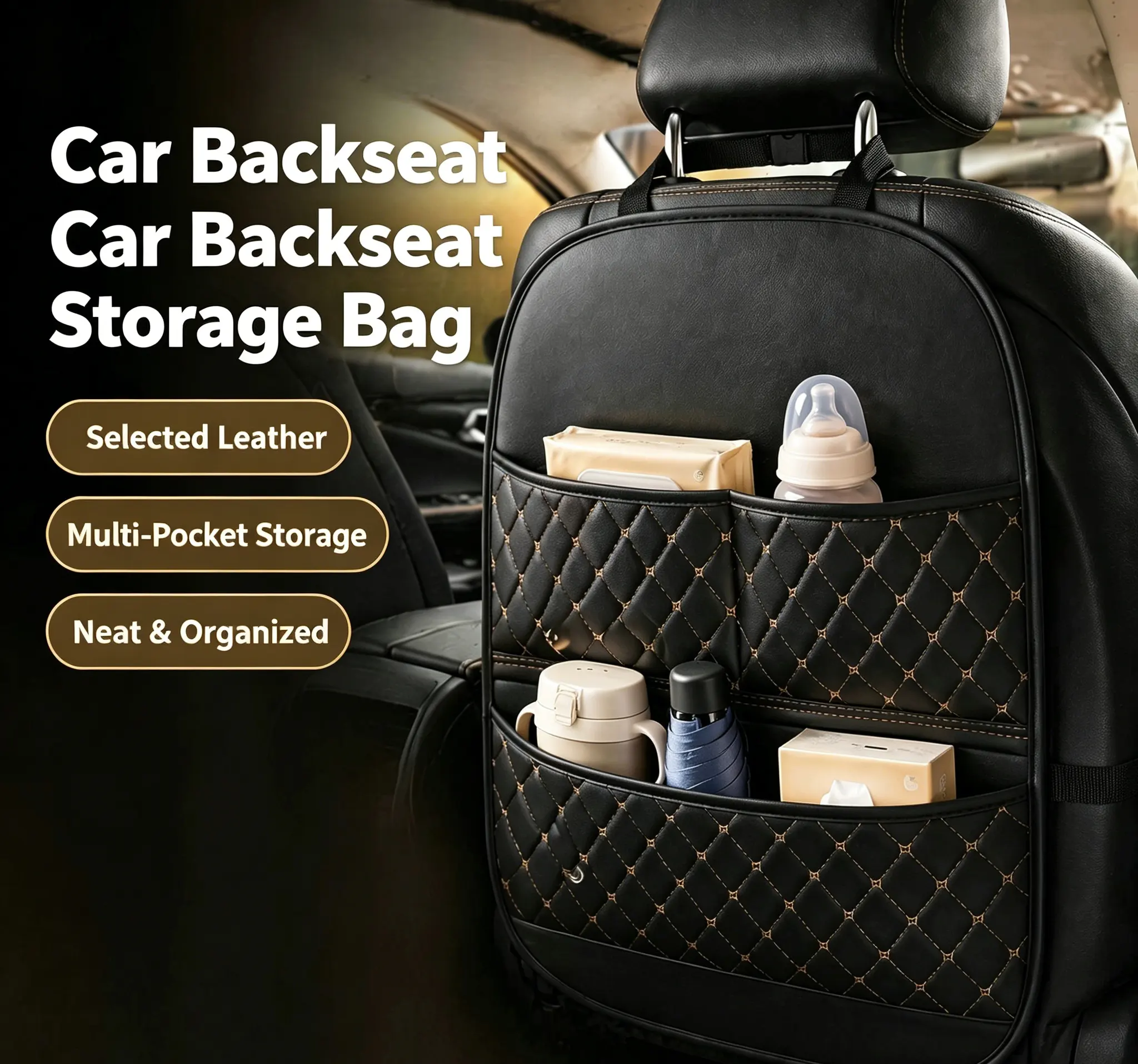 Universal Multi-Functional Car Leather Storage Organizer, Kids