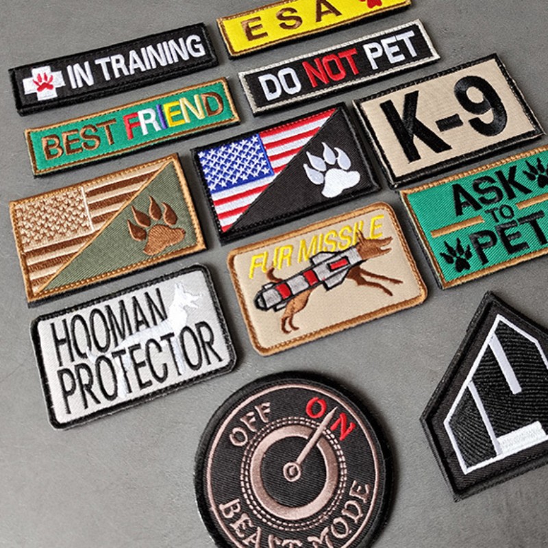 K9 Military Dog Rescue Dog Embroidered Velcro Badge — image 1