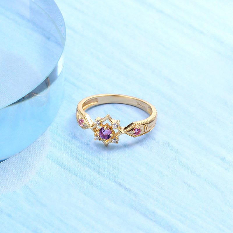 Sterling Silver Amethyst Ring Girl