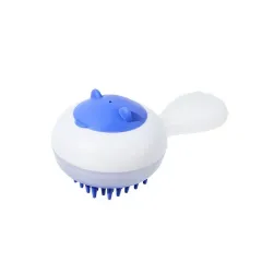 New Automatic Cleaning Pet Bath Brush Soft Gel Cat Massage Hair Removal Brush Dry Wet Dual Purpose Dog Bathing Brush - Blue - View 1