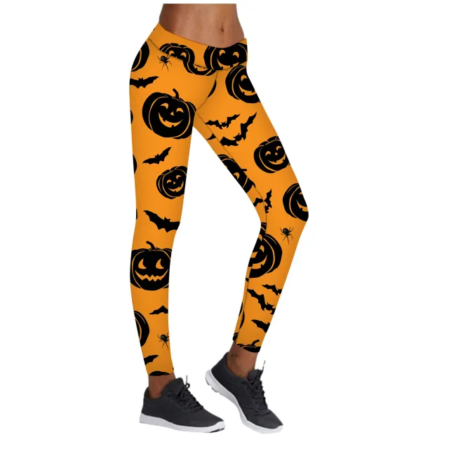 Printed Leggings Halloween Sports Yoga Pants High Stretch Pencil Pants 14Style M - Shop at LoveMi