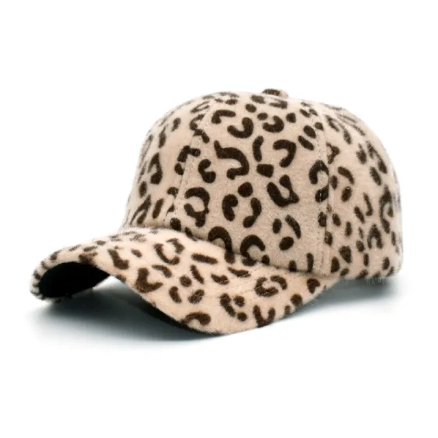 European And American New Baseball Cap Female Leopard Fluff Camel - Shop at LoveMi