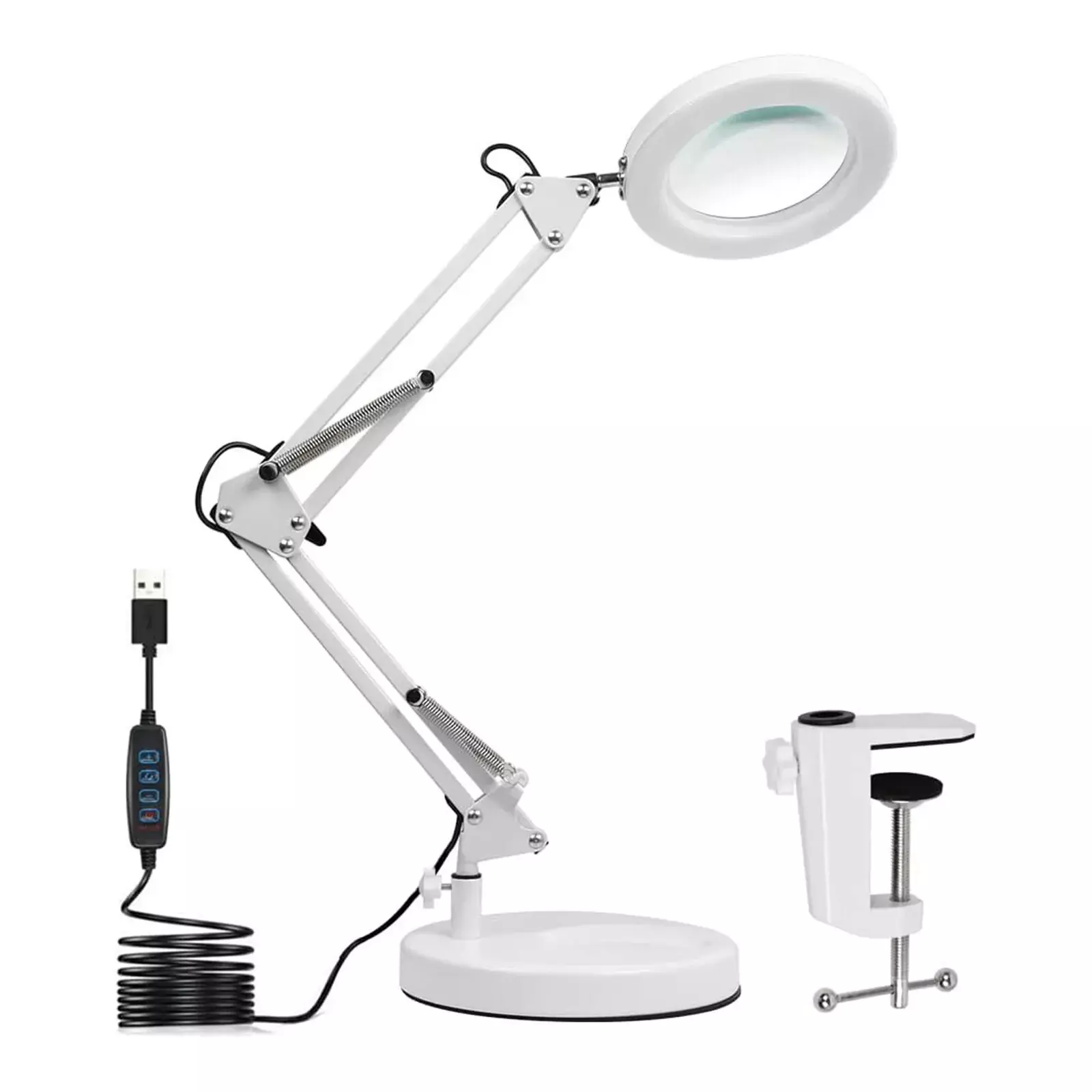 10X Magnifying Glass Desk Light Magnifier LED Lamp Reading With Base& Clamp — image 4