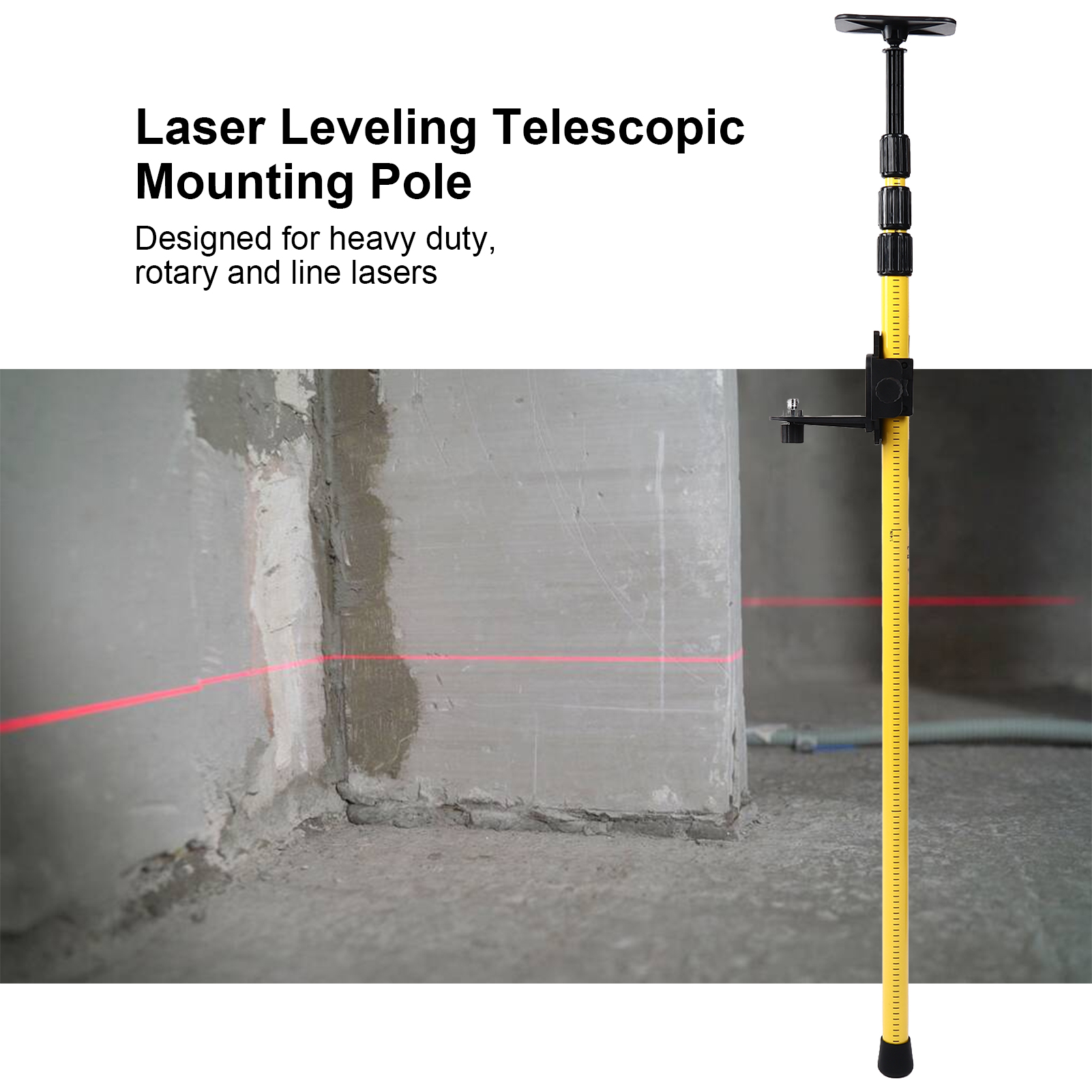 2.8 Meter Laser Leveling Telescoping Pole Adjustable Mounting For Rotary — image 11