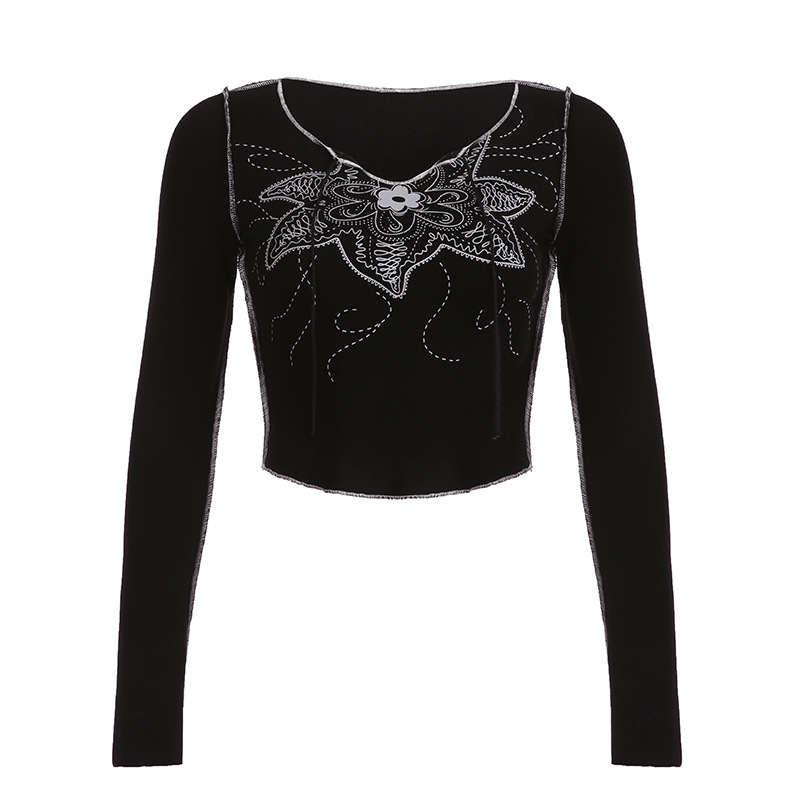 Dark Thorn Printed Long-sleeved T-shirt