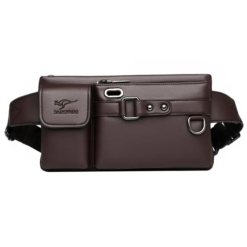 Luxury Brand Waist Bag Men Leather Fanny