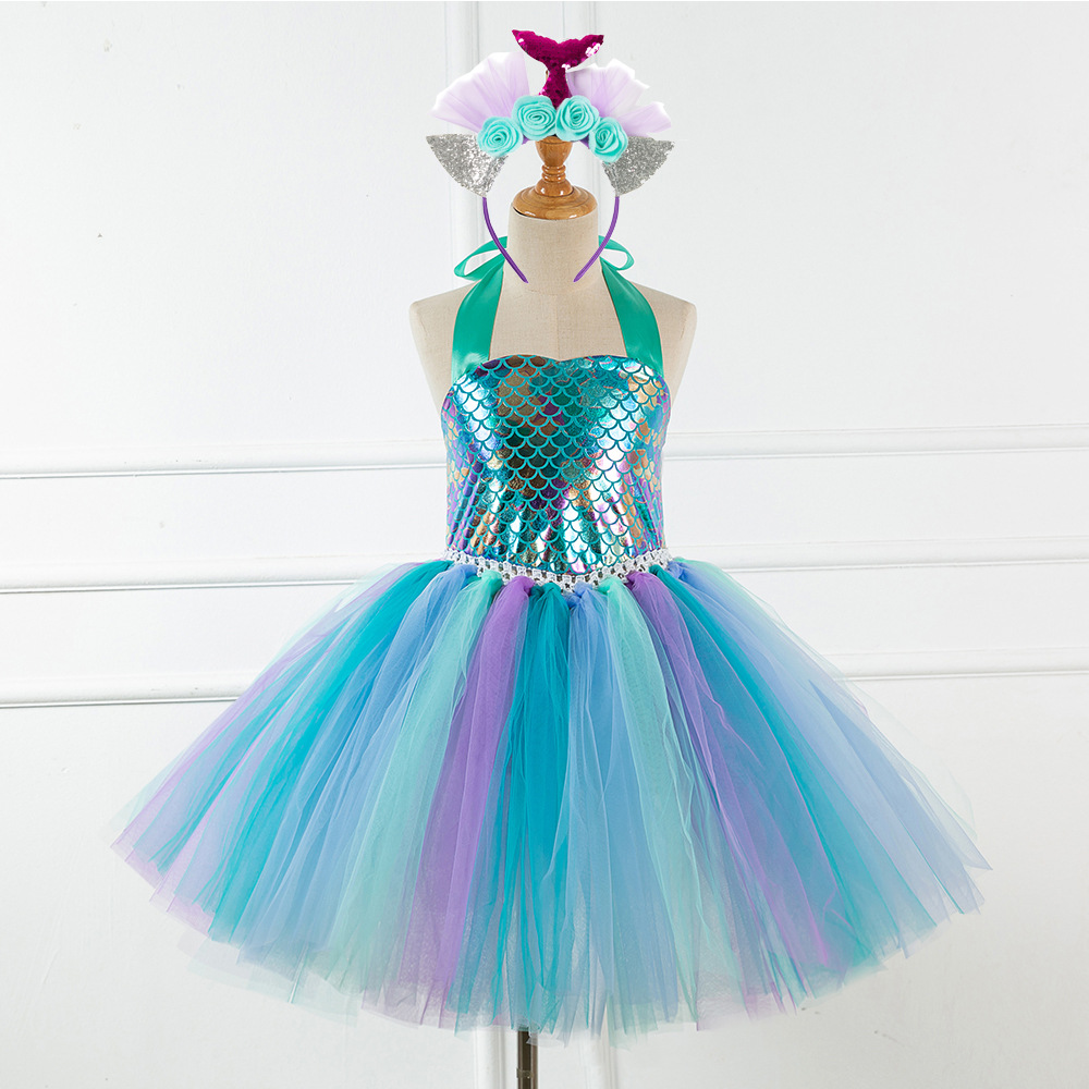 Fashion Children's Simple Fish Scale Dress Skirt