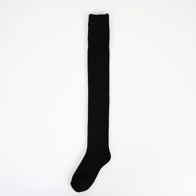 Ins Over the knee Socks Women's Autumn And Winter Long Socks Thickened Warm Terry Socks Beautiful Leg Shaping High Socks Black - Shop at LoveMi