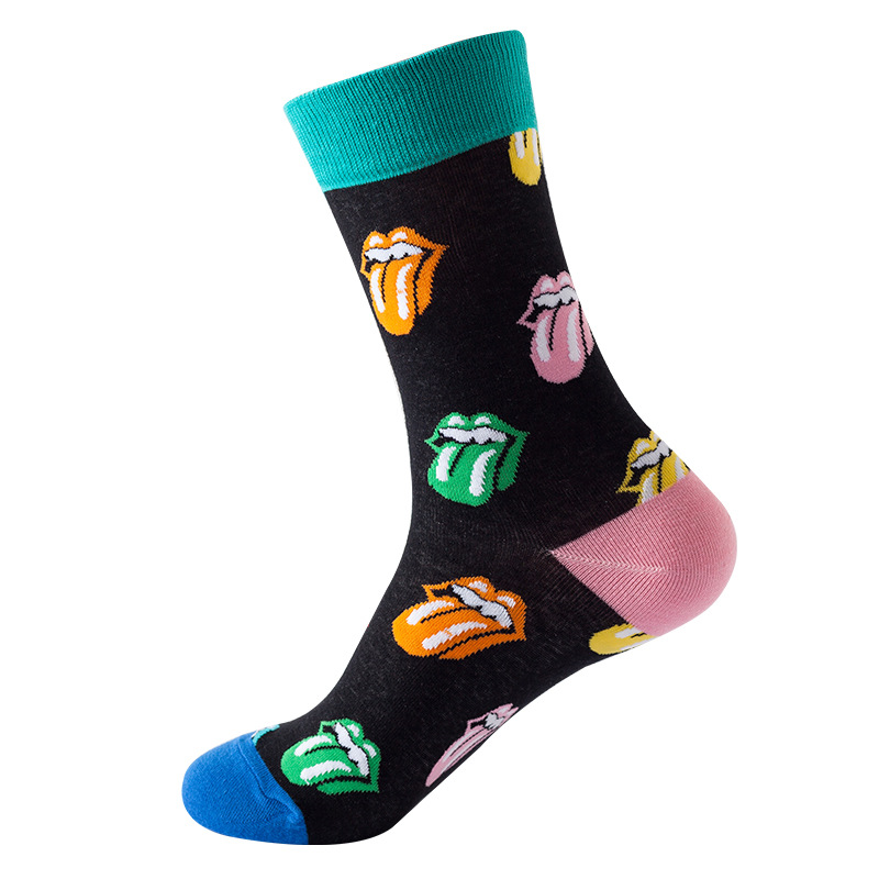 Tongue Pattern Foreign Trade Socks Women
