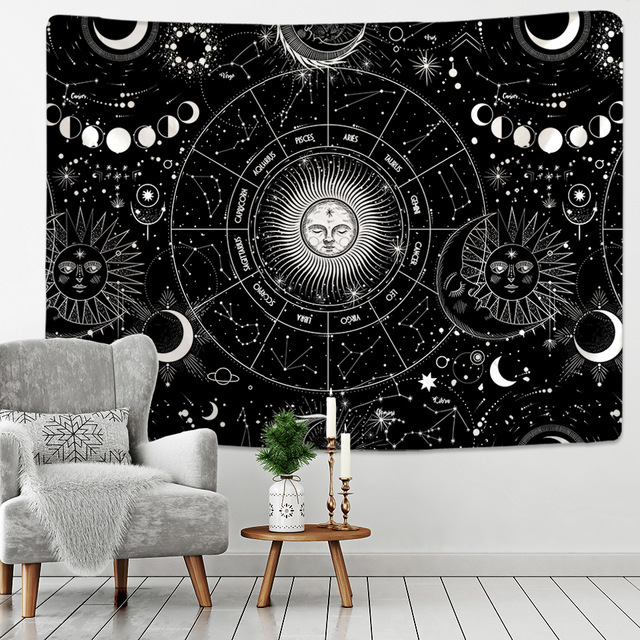 Nordic Sun Moon Mandala Starry Tapestry