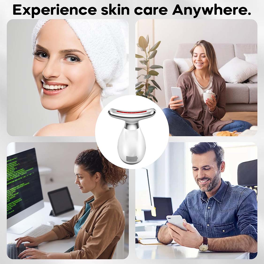 LED Facial Light Therapy Wand for Skin Care. Exquisite & Ergonomic Design - This skincare tool for the face is designed to be lovely dolphin-shaped, compact, and can be put in your handbag, carried with you, and used any time & anywhere. It is 160-degree 