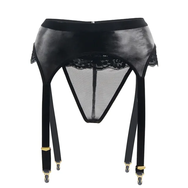 European And American Leather Lace Buttoned Panties Black - Shop at LoveMi