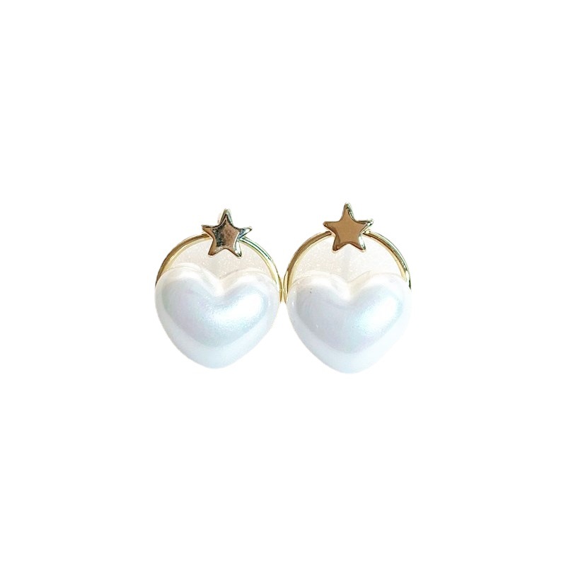 Sweet Temperament Pearl Love Small Earrings New