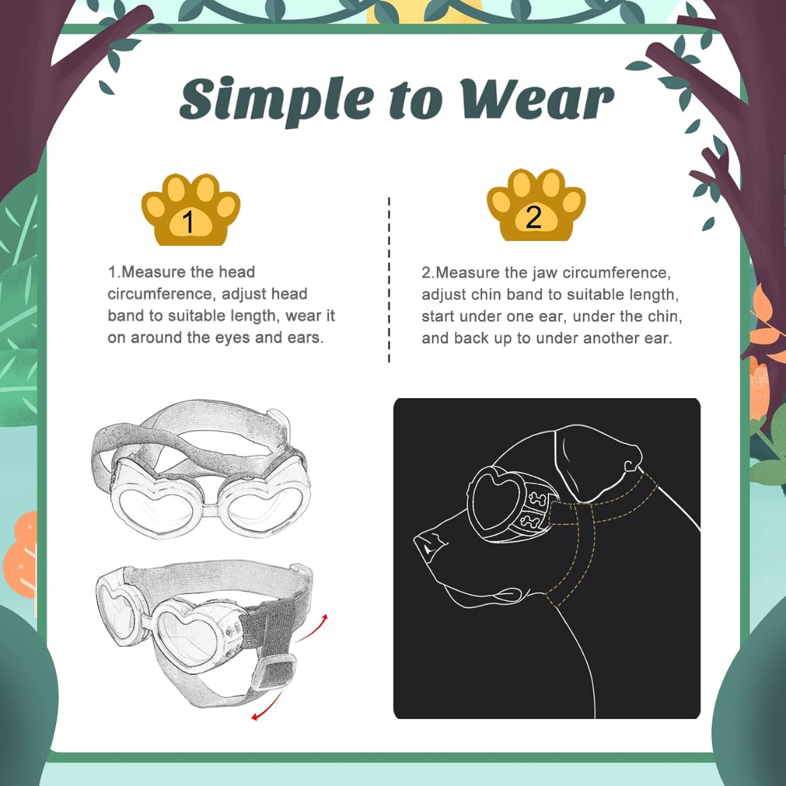 Small Dog Sunglasses UV Protection Heart Shape Dogs Goggles — foto 7
