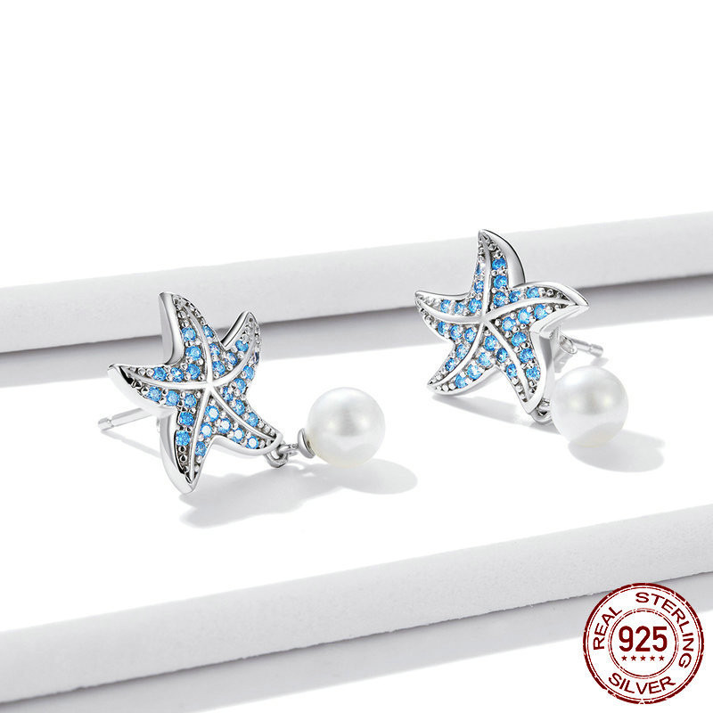 Title 2, Original Ocean Pearl Starfish Earrings