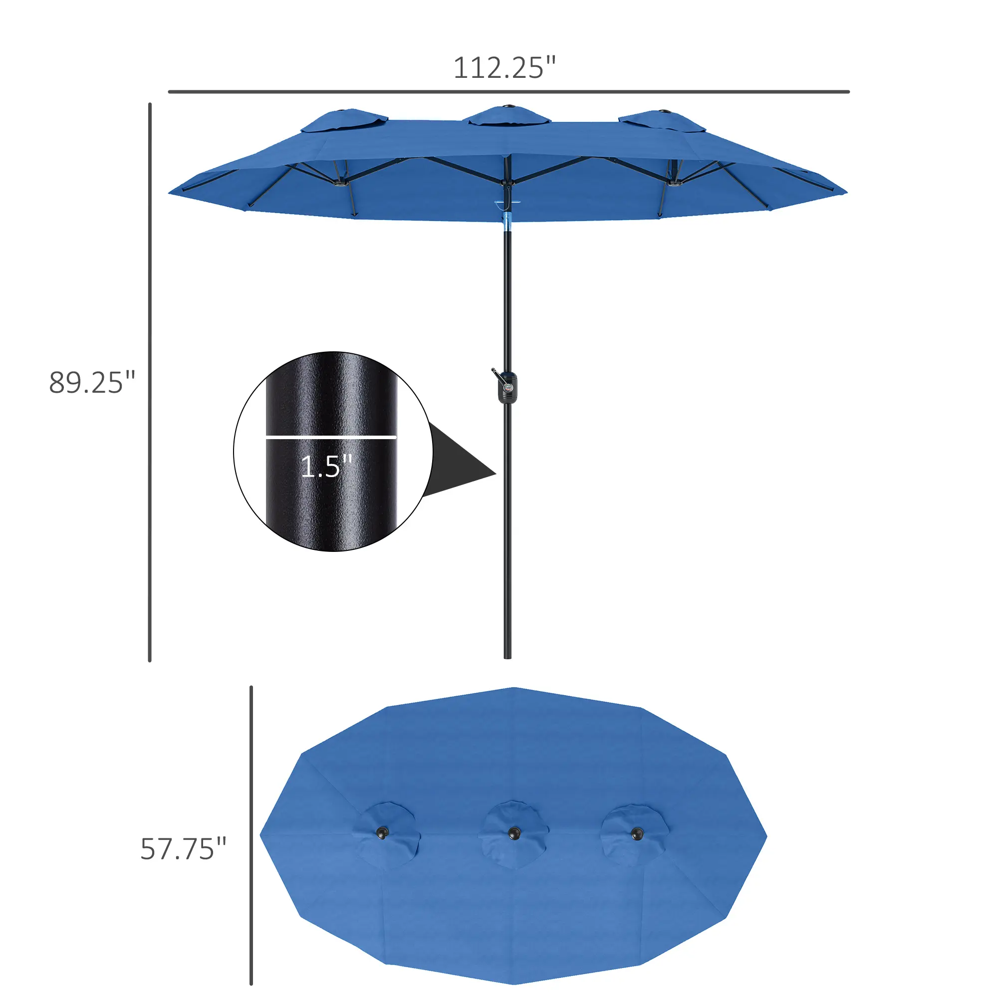 Double-sided Patio Umbrella, 9.5 Outdoor Umbrella