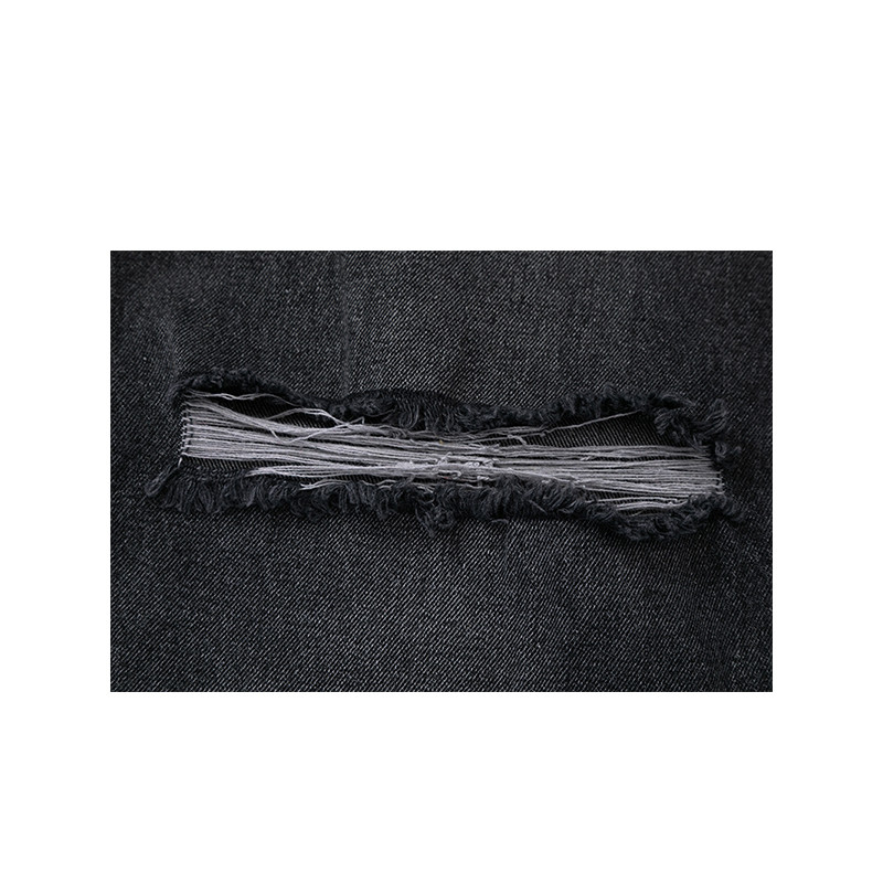 Fringed Ripped Straight Wide Leg Jeans