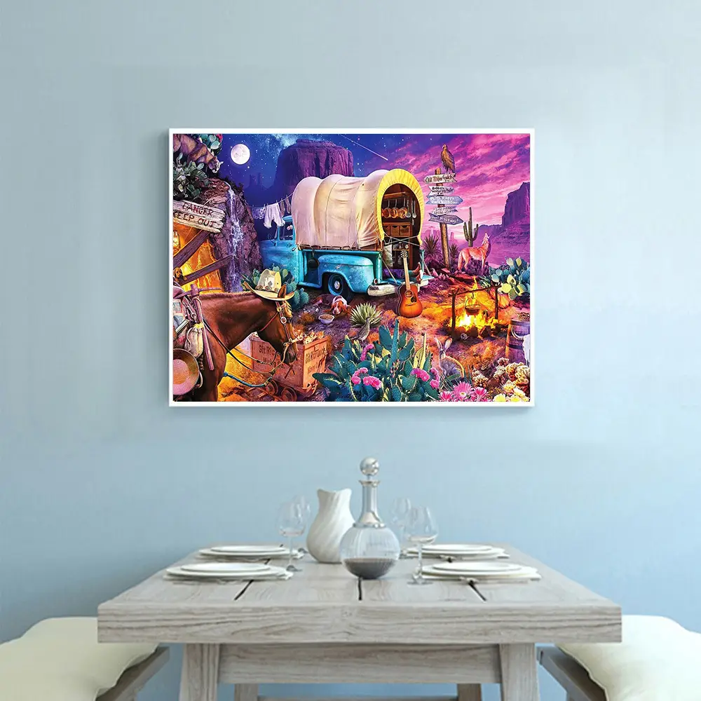 Night Scene Mosaic Diamond Painting Carriage Crafts