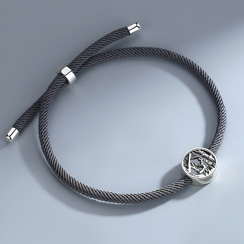 Sterling Silver Creative Braided Hand Rope Niche Long-distance Love Bracelet