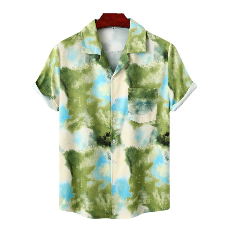 Title 11, Mens Shirt Beach Style Cuban Collar Digital Pr...