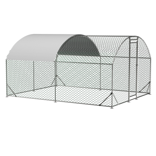Large Chicken Coop Metal Chicken Run With Waterproof And Anti UV Cover, Dome Shaped Walk in Fence Cage Hen House For Outdoor And Yard Farm Use, 1 T... Silver - Shop at LoveMi