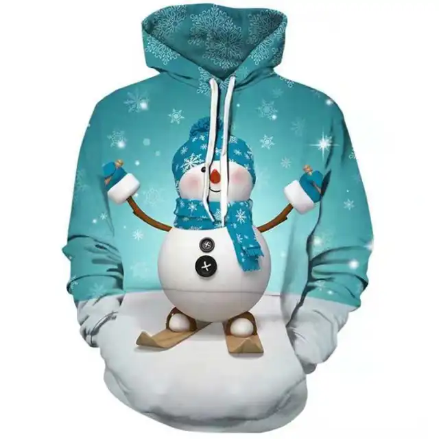 Digital Printed Casual Hooded Pullover Sweater C 4Xl - Shop at LoveMi