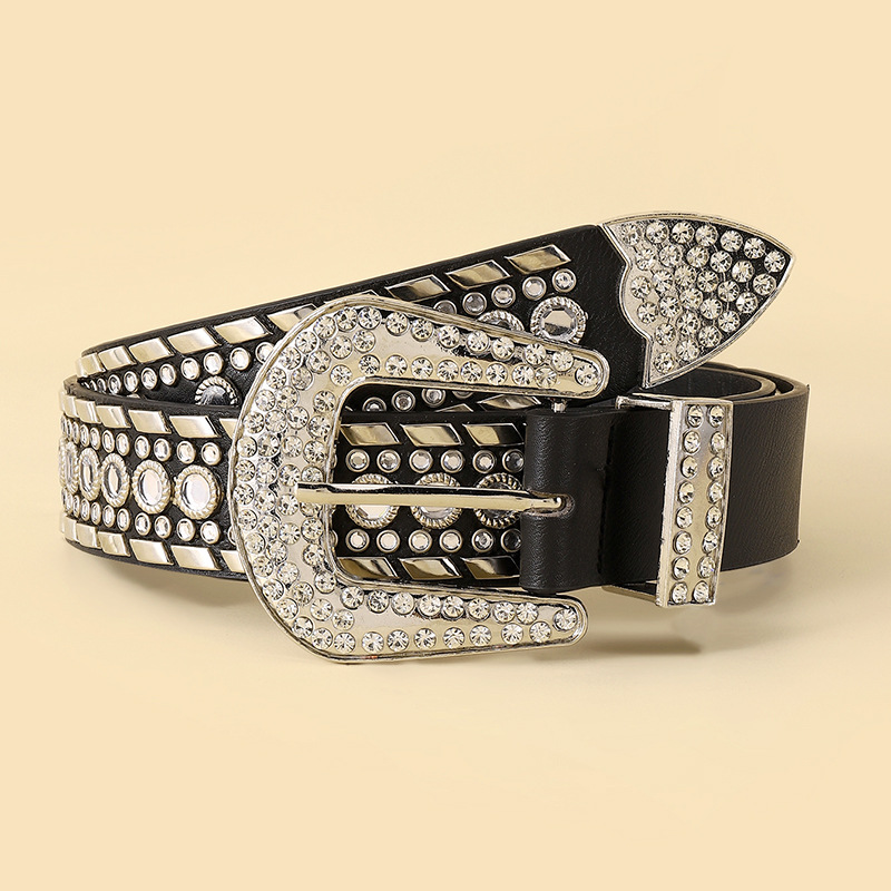 Cattle Vintage Locomotive Rivet With Diamond Inlaid Decorative Belt