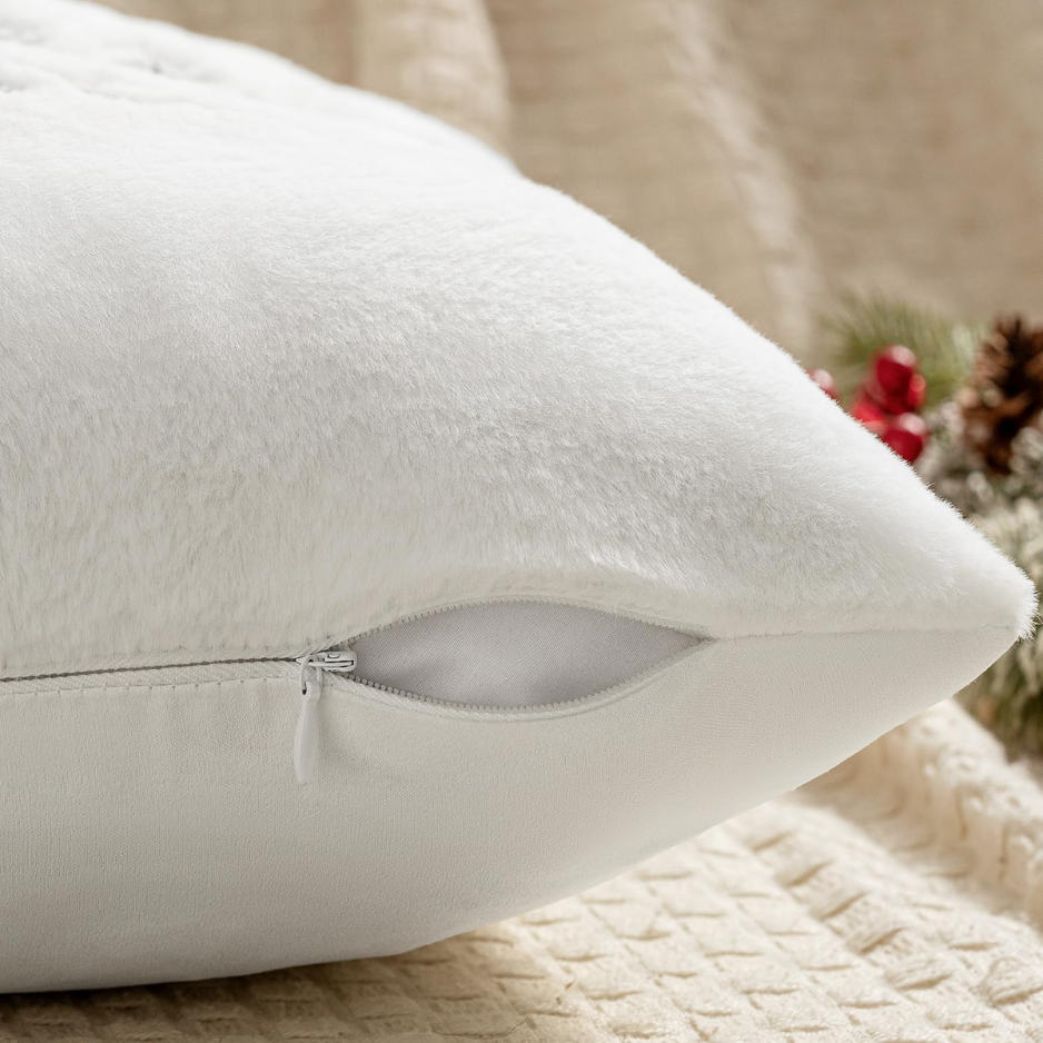 Christmas Pillow Cover 12x20 Set Of 1 White And Green Tree Lumbar 2
