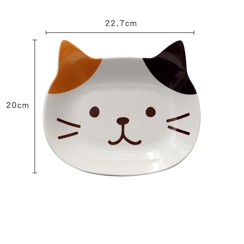 22.7CM Three Flower Cat Plate