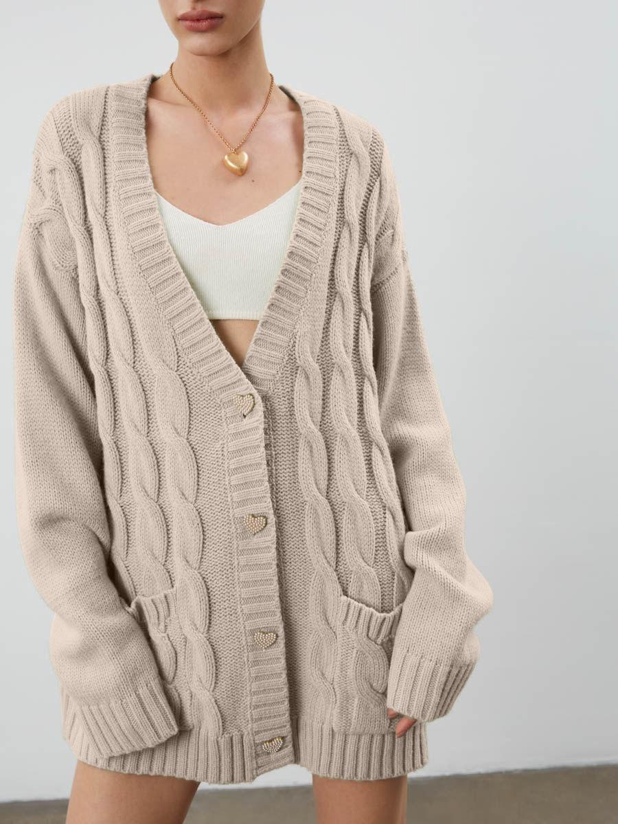 Title 6, Loose Mid-length Knitted Cardigan Jacket