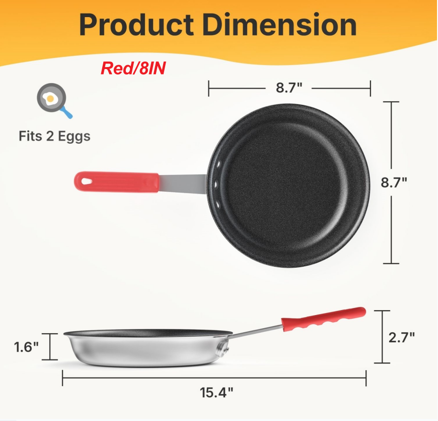 Ceramic Nonstick Egg Pan, Aluminum Frying Pan With Stainless Steel Base, Oven Safe, Dishwasher Safe Skillet image 24