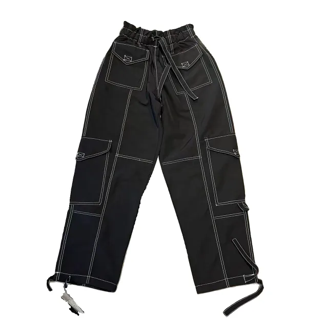 Design Pocket Topstitching Popular Street Style Casual Pants Trend Black - Shop at LoveMi