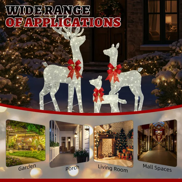 3-Piece Lighted Christmas Reindeer Family Set Outdoor Decorations, Weather Proof Sparkling Deer Family… image 11
