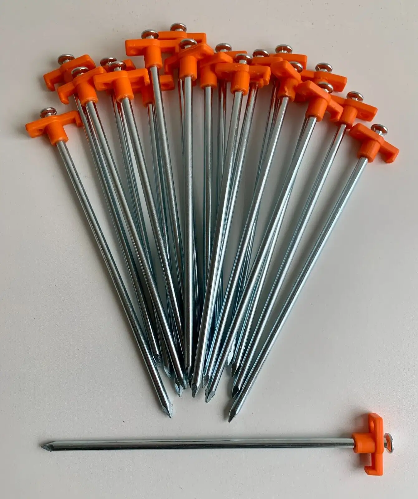 20 Heavy-duty 25cm Stakes For Hard Ground, High-visibility Tent Awning Hooks