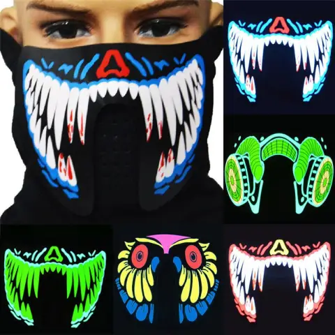 Fashion Wire LED Halloween Easter Rave Mask Luminous Costume