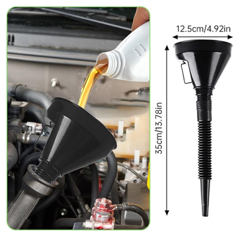 10 Pcs Fuel Funnels Set Plastic Neck Oil With Detachable Spout&Filter — image 8