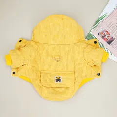 Winter Cotton-padded Jacket With Traction Rope And Pull Ring Teddy Bear Autumn And Winter Cute Cotton-padded Jacket - Yellow - View 1