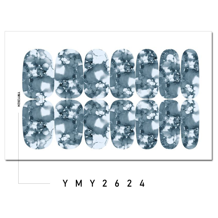 Title 12, Fashion Color Marble Blooming Nail Stickers