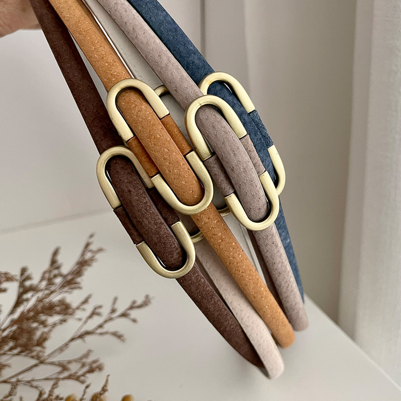 Pigskin Thin Belt Non-porous Suit Dress Decoration