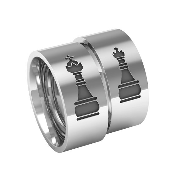 Title 4, Festive Gift KING QUEEN Ring Chess King