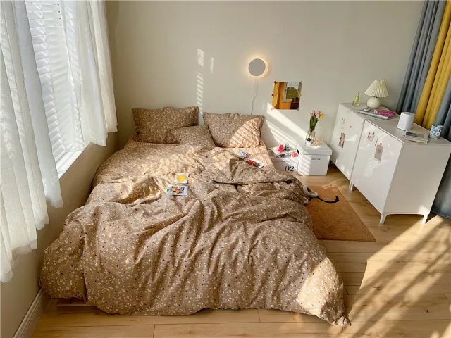 Four Piece Cotton Comfortable Bed Sheet Bedding Autumn Orchid - Shop at LoveMi