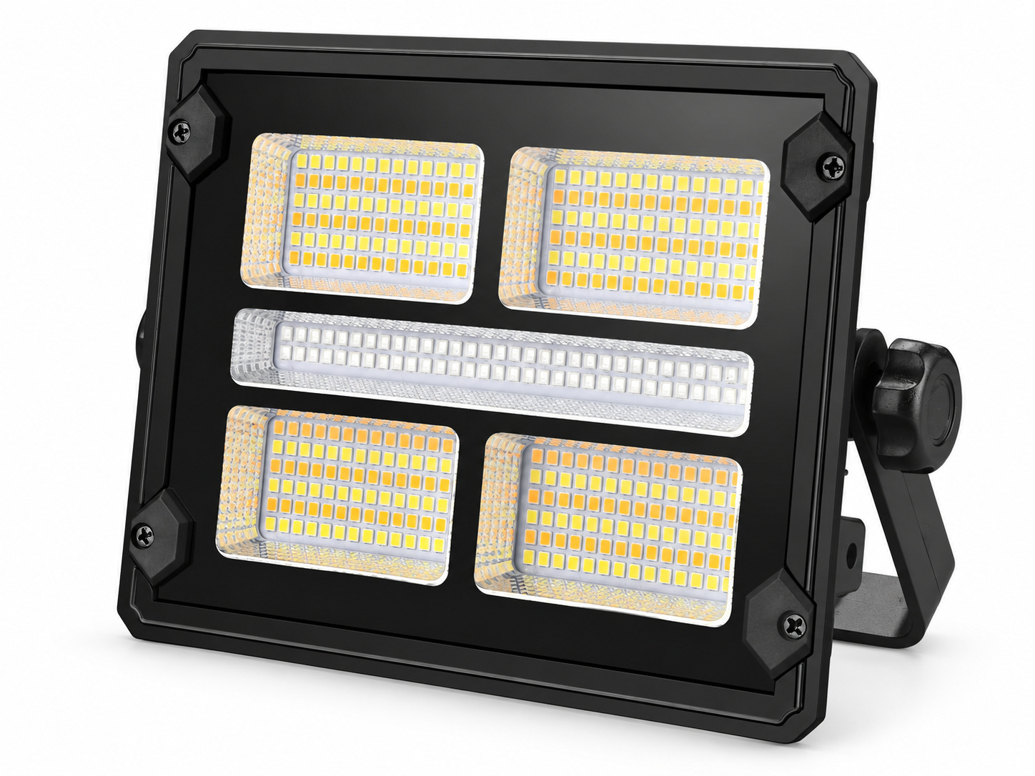 Solar Powered Rechargeable Battery Display Type C LED Flood Light W884 3 Dimmable Red Blue
