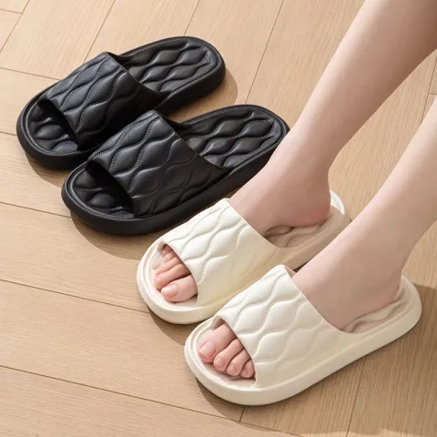 Ripple Style House Slippers EVA Soft Bathroom Women Men