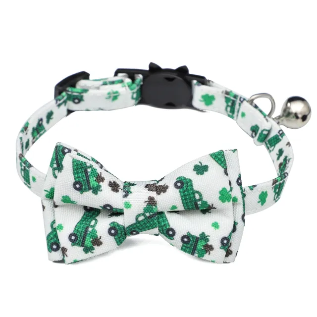 Irish Festival Plaid Bow Cat Collar 5 Style - Shop at LoveMi
