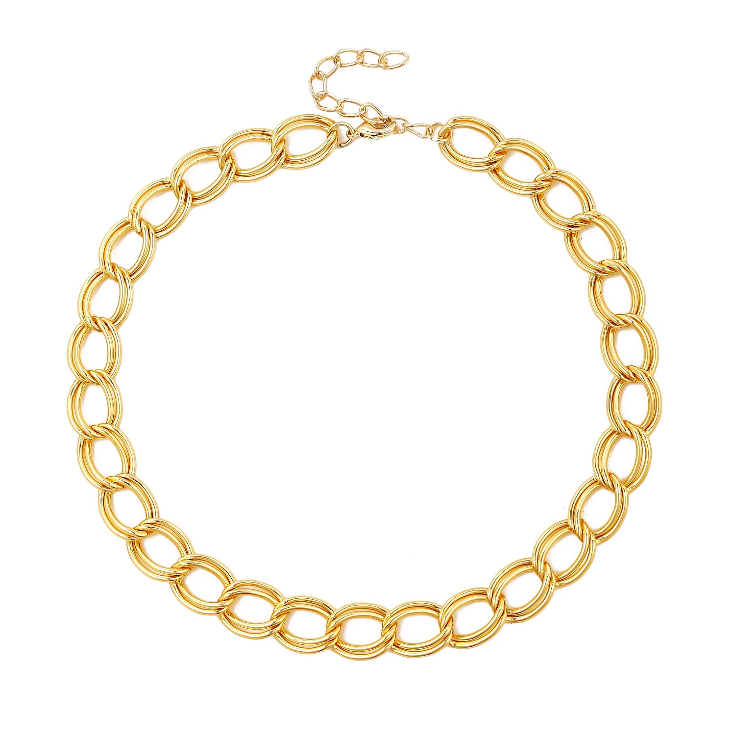 Simple Double-layer Flat Snake Chain Necklace Female Flat Snake Bone Chain