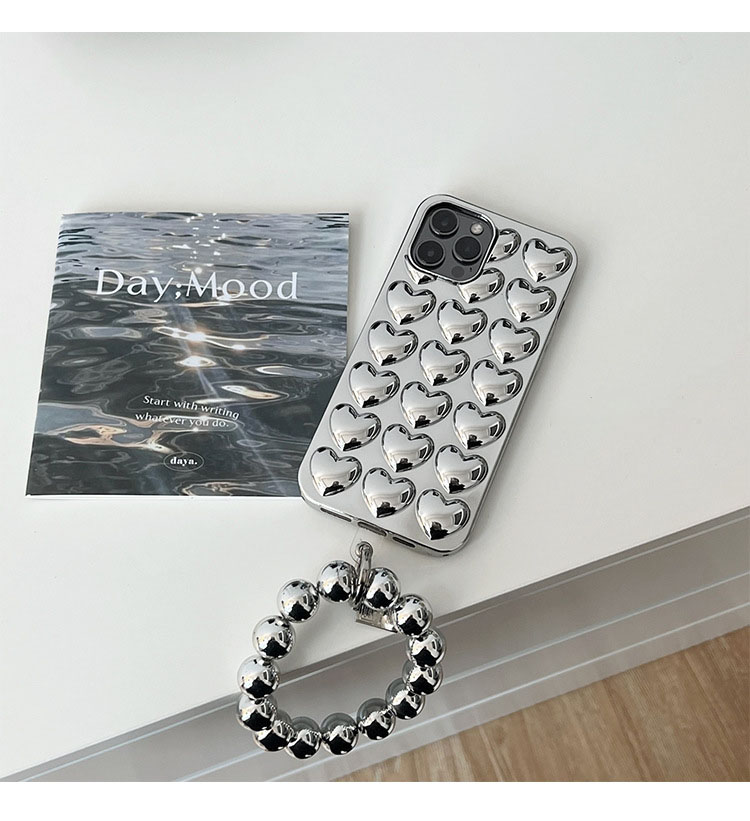 Niche Premium Silver Chain Three-dimensional Love For Apple Phone Case - Image 4